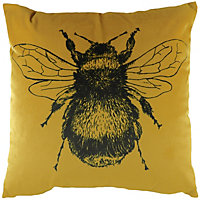 Evans Lichfield Gold Bee Velvet Polyester Filled Cushion
