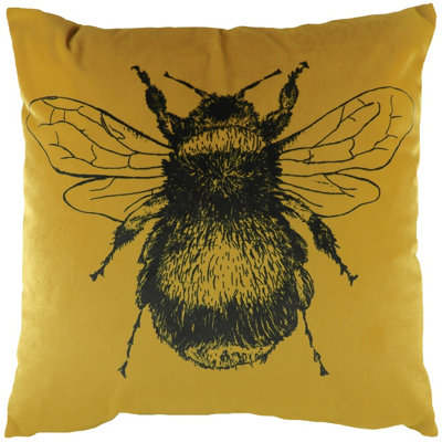 Evans Lichfield Fodera Per Cuscino Country Bee - Velluto Morbido Con Bombi E Fiori