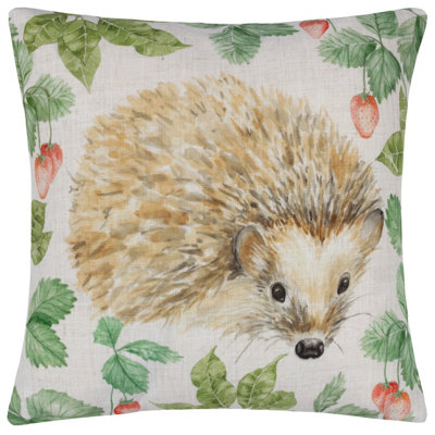 Evans Lichfield Grove Hedgehog Watercolour-Painted Polyester Filled Cushion