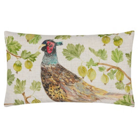 Evans Lichfield Grove Pheasant Watercolour-Painted Polyester Filled Cushion