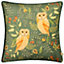 Evans Lichfield Hawthorn Owl Chenille Piped Feather Filled Cushion