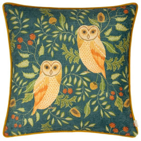 Evans Lichfield Hawthorn Owl Chenille Piped Polyester Filled Cushion