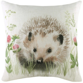 Evans Lichfield Hedgerow Hedgehog Printed Feather Filled Cushion