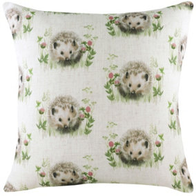 Evans Lichfield Hedgerow Hedgehog Repeat Polyester Filled Cushion