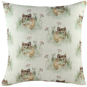 Evans Lichfield Hedgerow Mice Repeat Printed Cushion Cover