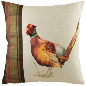 Evans Lichfield Hunter Pheasant Printed Feather Filled Cushion