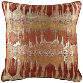 Evans Lichfield Inca Small Metallic Jacquard Pipe Trimmed Polyester Filled Cushion