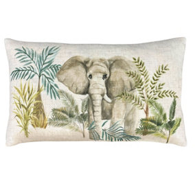 Evans Lichfield Kenya Elephant Printed Cushion Cover