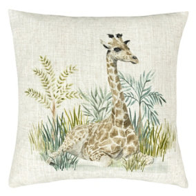 Evans Lichfield Kenya Giraffe Velvet Polyester Filled Cushion