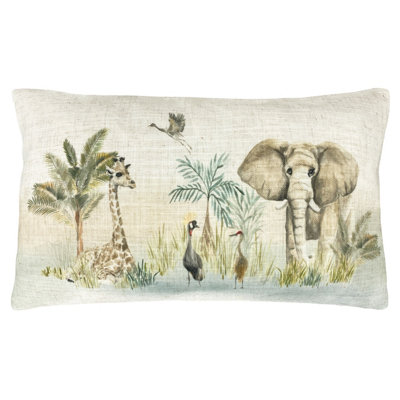 Evans Lichfield Kenya Scene Velvet Polyester Filled Cushion