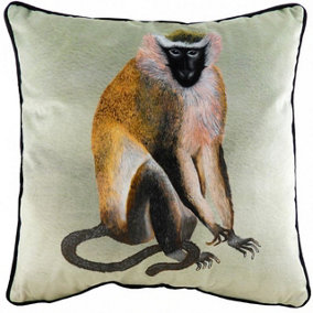 Evans Lichfield Kibale Jungle Monkey Velvet Polyester Filled Cushion