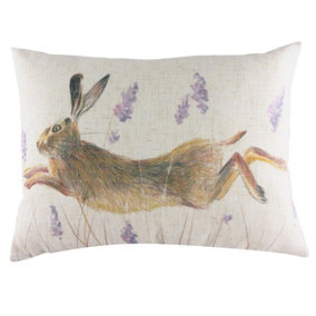 Evans Lichfield Leaping Hare Printed Feather Filled Cushion