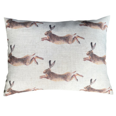 Evans Lichfield Leaping Hare Printed Feather Filled Cushion