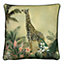 Evans Lichfield Manyara Giraffe Velvet Polyester Filled Cushion