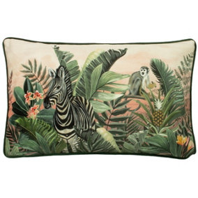 Evans Lichfield Manyara Zebra Rectangular Botanical Feather Filled Cushion