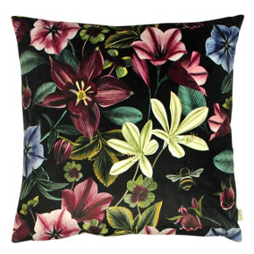 Evans Lichfield Midnight Garden Floral Printed Square Polyester Filled Cushion