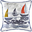 Evans Lichfield Nautical Sailboats Rectangular Polyester Filled Cushion