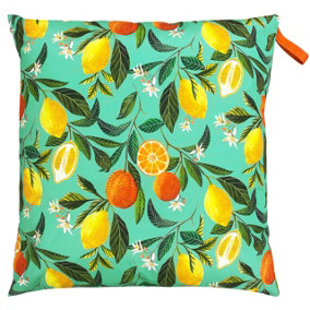 Evans Lichfield Orange Blossom Printed Large Outdoor UV & Water Resistant Polyester Filled Floor Cushion