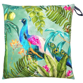 Evans Lichfield Peacock Tropical Outdoor Floor Cushion Cover