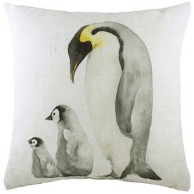 Evans Lichfield Penguin Family Printed Feather Filled Cushion
