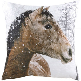 Evans Lichfield Photo Horse Polyester Filled Cushion