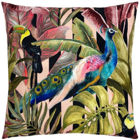 Evans Lichfield Printed Toucan & Peacock UV & Water Resistant Outdoor Polyester Filled Cushion