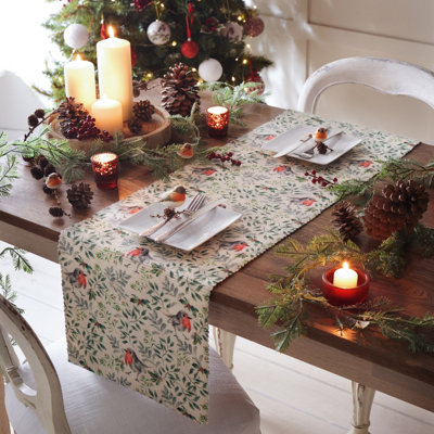 Evans Lichfield Robin Washable Festive Table Runner