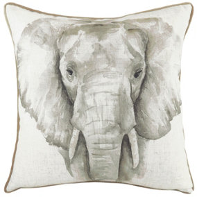 Evans Lichfield Safari Elephant Hand-Painted WatercolourPrinted Polyester Filled Cushion