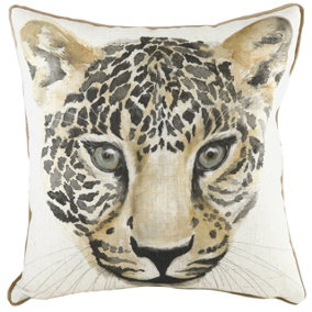 Evans Lichfield Safari Leopard Piped Feather Filled Cushion