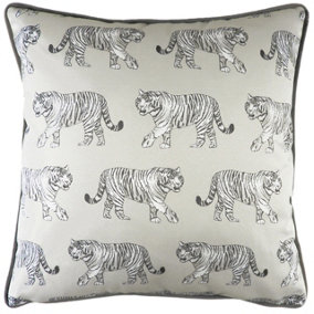 Evans Lichfield Safari Tiger Repeat Piped Polyester Filled Cushion
