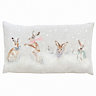 Evans Lichfield Snowy Hares Printed Polyester Filled Christmas Cushion