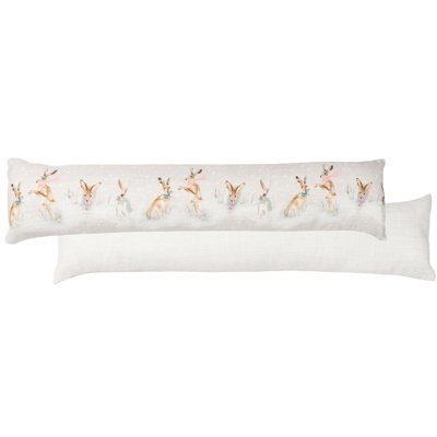 Evans Lichfield Snowy Hares Watercolour Printed Draught Excluder