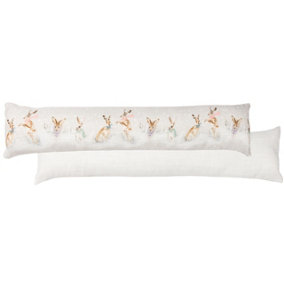 Evans Lichfield Snowy Hares Watercolour Printed Polylinen Draught Excluder
