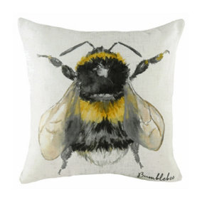 Evans Lichfield Species Bumble Bee Watercolour-Painted Polyester Filled Cushion