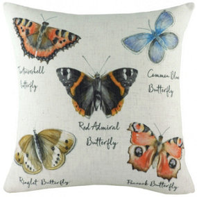 Evans Lichfield Species Butterflies Watercolour-Painted Polyester Filled Cushion