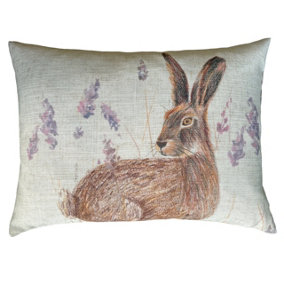 Evans Lichfield Standing Hare Printed Feather Filled Cushion