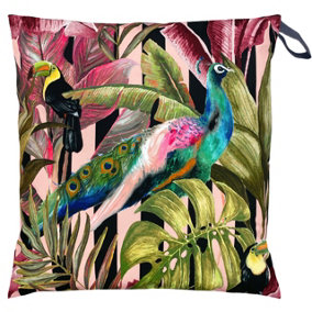 Evans Lichfield Toucan and Peacock Tropical Outdoor Floor Cushion Cover