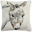 Evans Lichfield Watercolour Donkey Tartan Piped Cushion Cover