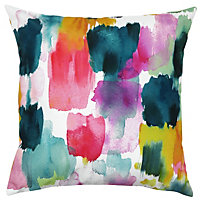Evans Lichfield Watercolours Printed UV & Water Resistant Outdoor Polyester Filled Cushion