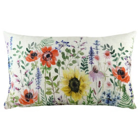 Evans Lichfield Wild Flowers Emma Rectangular Polyester Filled Cushion