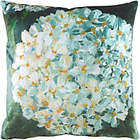 Evans Lichfield Winter Florals Hydrangea Velvet Polyester Filled Cushion