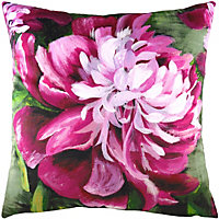 Evans Lichfield Winter Flowers Peony Hand-Painted Watercolour Polyester Filled Cushion