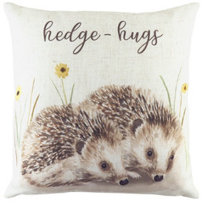 Evans Lichfield Woodland Hedge Hugs Hand-Painted Polyester Filled Cushion