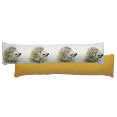 Evans Lichfield Woodland Hedgehog Watercolour Printed Velvet Reverse Draught Excluder