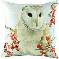 Evans Lichfield Xmas Owls Printed Cushion Cover