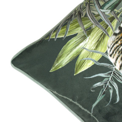 Evans Lichfield Zinara Tiger Velvet Polyester Filled Cushion