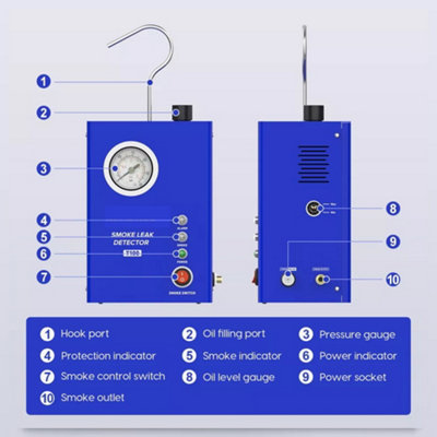 EVAP Machine Smoke Leak Detector Automotive Car Pipe Vacuum Diagnostic ...
