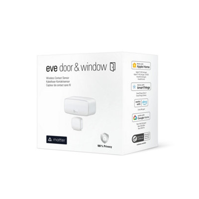 Eve Door & Window Smart Sensor (Matter) Automatic Control for Apple&Google Home, Alexa, SmartThings, requires Thread Border Router