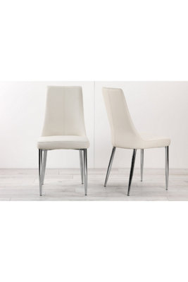 Eve Leather Look Dining Chairs Set of 2- White