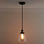 Eve One Light Hanging Smokey Glass Ceiling Pendant with Filament Bulb